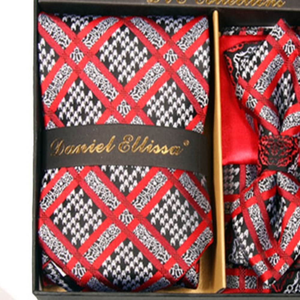 Daniel Ellissa Black Red  Bow & Neck Tie Box 6 Set - Picture 2 of 6